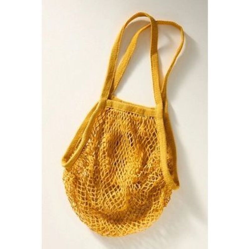 Graf Lantz Ami Net Market Tote Dijon Yellow Eco-Friendly Beach Bag, Made in USA - Picture 3 of 3